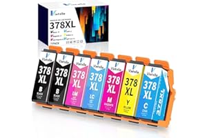 Vintella 378XL Ink Cartridges Multipack Replacement for Epson 378 Ink Cartridges Multipack for Epson Expression Photo XP-8500 XP-8505 XP-8600 XP-8605 XP-8700 XP-8000 XP-8005 XP-15000 Printer (7-Pack)