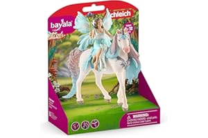 SCHLEICH Bayala - 3 PC Fairy Toys Set - Eyela and Unicorn Figure Playset - Cute Fairy Doll and Fantasy Figurines for Girls and Boys - Magical Toys for Pretend, Imaginative Play - Kids Ages 5+ | 70569