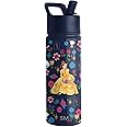 Simple Modern Disney Princess Belle Kids Water Bottle with Straw Lid | Reusable Insulated Stainless Steel Cup for Girls, School | Summit Collection | 18oz, Belle's Garden