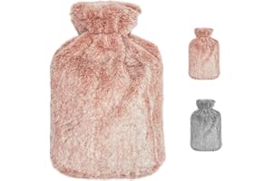 Alles Gute Hot Water Bottle- PVC 2.0L Hot Water Bag with Cover Provide Hand Feet Warmth and Pain/Menstrual Cramps Relief, Hot Compress and Cold Therapy, Great Gift for Women, Seniors & Children (Rose)