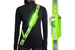 Ylzzrs Leuchtband Joggen mit Reflektor Gürtel,LED Reflektorband USB Typ C Aufladbar Lauflicht mit Reflektoren Licht für Jogger Laufen Fahrrad Hundewandern Outdoor Sports für Männer, Frauen und Kinder