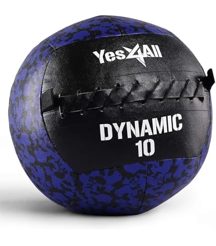 Palla Da Parete No Bounce - Palla Da Allenamento Fitness 9kg, Grip In PVC, Design A X, Unisex, Colore Blu