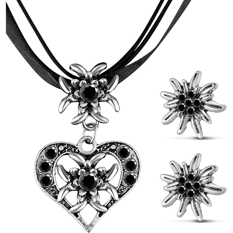 Trachten-Ohrstecker Alpenflüstern - Strass-Herz Mini Für Dirndl & Oktoberfest In Handarbeit