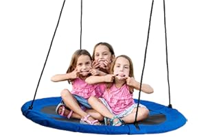 HAAGO - Grande Altalena Rotonda - Capacità di Carico Massimo 180 kg - Diametro 110 cm - Perfetto All'aperto e Accessorio da Giardino Estivo