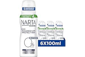 NARTA Magnesium Protect Invisible Déodorant pour Homme 100 ml - Pack de 6