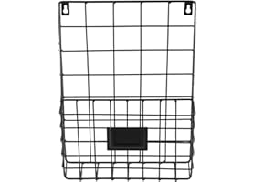 GOLDBEARUK Metal Door organizer Black single layer - Letter Rack - Mail Catcher Mininalistic