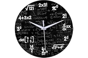 LOVIVER Reloj de Pared Decorativo de a batería Relojes silenciosos Reloj Colgante de para Shcool, Dormitorio de Estudiantes, Las matemáticas