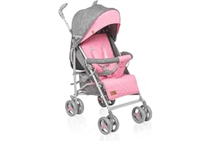 Lionelo Irma Silla de paseo plegable 51 x 80 x 101 cm Diseño ultraligero 7 kg Respaldo ajustable Para niños de hasta 15 kg 6-36M Cinturones de seguridad
