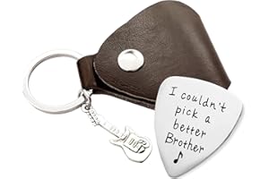 MaySunset I Couldn’t Pick A Better Brother, Stainless Steel Guitar Pick Jewelry Gift for Friend Brother Musician Guitar Player Birthday Christmas