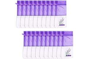 Vanyibro 20PCS Lavender Bag Empty Sachets Bag Dried Lavender Flowers Closet Freshener Scents for Drawers Fragrance Purple Sachet