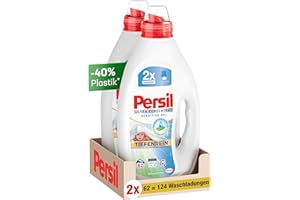 ‎PERSIL Persil Ultra Konzentrat Sensitive Gel (124 Waschladungen), Flüssigwaschmittel für Allergiker & Babys in kleinerer Flasche für weniger Plastik, entfernt hartnäckige Flecken, dermatologisch getestet