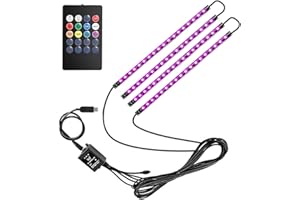 innislink Illuminazione a LED per interni auto, 4 pezzi, 72 LED, RGB Music Sync per auto, illuminazione ambientale, striscia USB, caricabatteria da auto, striscia luminosa impermeabile, con