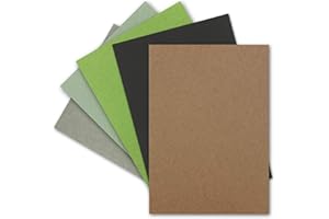 NEUSER PAPIER UmWelt by GUSTAV NEUSER® Carta kraft vintage confezione con colori assortiti, 50 fogli, formato DIN A5, 240 g/m², carta riciclata 100% ecologica, per bricolage e fai da te