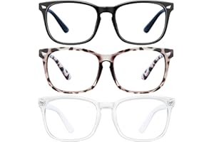 konqkin 3-Pack-Blue-Light-Blocking-Glasses-Women & Men Computer Gaming Glasses Computer Screen Filter Glasses Anti Headache Eye Strain Glasses Lightweight Eyeglasses for TV Phone