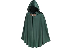 HAPNBCELE Adult Medieval Renaissance Cloak Witch Hooded Cloak for Halloween