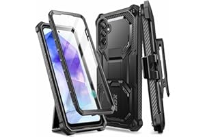 i-Blason Etui Armorbox Series do Samsung Galaxy A55 5G (wersja 2024, solidna obudowa z podstawką z wbudowaną osłoną ekranu do Galaxy A55 (czarna)