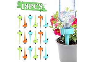UWELLIKY 18 Pièces Irrigation Goutte à Goutte Kit, Goutte à Goutte Bouteille, Kit Automatiques D'arrosage Système Réglable vannes Arroseurs pour Plantes en pot pour Jardin, Balcon, Vacances, Fleurs