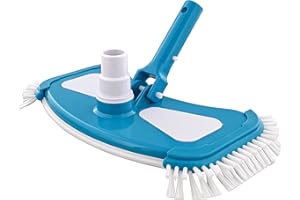 U.S. Pool Supply 12" Deluxe Weighted Butterfly Pool Vacuum Head with Side Brushes, Swivel Hose Connection, Pole Handle - Clean Debris above Ground & In-Ground Swimming Pools, Spas – Vinyl Liner Safe