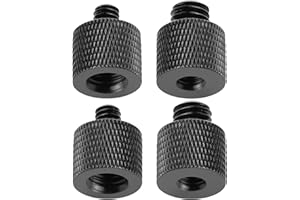 Frgyee 4 Adaptador de Rosca de Tornillo de Cámara de 1/4 Pulgadas Macho a 3/8 Pulgadas Hembra y 3/8 Pulgadas Macho a 1/4 Hembra Conjunto de Adaptador para Cámara, Trípode, Soporte de Micrófono