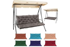 Matalde Outdoor Cushions for Patio Furniture, Patio Furniture Cushions with backrest and Straps, 60x40 inches, 4" Thick,Porch Swing Cushions for Lawn, Backyard and Garden Dark Gray
