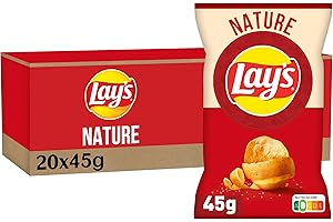 Lay's Chips Nature 45 g - Lot de 20