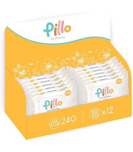 Pillo Salviette Pulisci Ciuccio - 180 Salviette (12x15) Con Aloe Vera E Avena, 99,6% Ingredienti Vegetali, Made In Italy