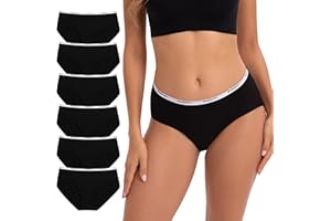 INNERSY Bielizna damska, wygodne majtki bawełniane, wielopak, oddychające majtki, 6 sztuk