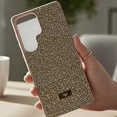 Coverzone Samsung Galaxy S22 Ultra ile Uyumlu Elmas Desen Taşlı Kılıf &ndash; 2 mm Kamera &Ccedil;ıkıntı Koruma, Işıltılı L&uuml;ks Şık Darbe E
