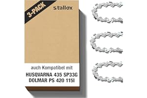 3 tallox Sägeketten .325 1,3 mm 64 TG 38 cm Schwert Halbmeißel kompatibel mit DOLMAR HUSQVARNA