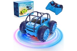 MaxTronic telecomandate Amphibien Ferngesteuertes Auto, Wiederaufladbares Direktladen 360° Salto wasserdichtes RC Stunt Auto 2.4G 15KM/H 4WD Allrad Geländewagen Spielzeug für Jungen 3-12 Jahre