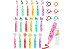 SKAMORI 18 Piezas Mini Subrayadores Niños de Dibujos Animados para Regalos Cumpleaños Invitados Niños Colegio, Mini Subrayadores Piñatas & Detalles Cumpleaños Niños