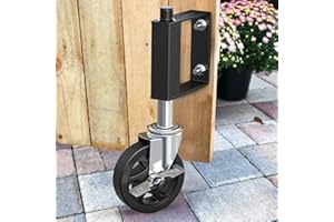 HOLKIE 100mm Gate Castor Wheel - Heavy Duty Spring Loaded Swivel Castor Wheel for Wooden Gate and Fence - 100 kg Capacity