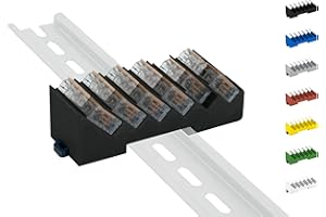 PRINT WORTH 3D Din Rail Hutschienenhalter für 6x Wago Klemmen / lever clamps 221-412/413/415 (Wagoklemmen nicht im Lieferumfang!) (Schwarz (Prime))