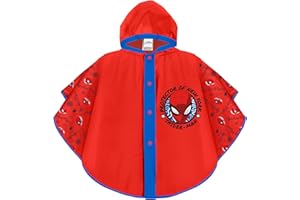 PERLETTI Poncho Pluie Spider Bleu pour Enfant 3 4 5 6 Ans - Garçon Impérmeable Homme Araignée - Cape de Pluie