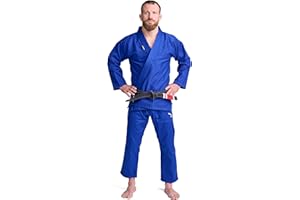 IPPONGEAR BJJ GI Brazilian Jiu Jitsu Einsteiger Anzug inkl weißem Gürtel [Pearl-Weave Material I 350gr/m² Stoffdichte I Reißfestes Material]