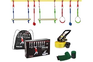 ALPIDEX Ninja Line Barn Slackline Hinderbana Gymnastikringar Gunga