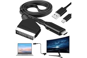 Sporgo SCART zu HDMI Adapter: All-in-One Konverter, Video Audio Wandler auf 1080p/720p Mit Kabel für HDTV, STB, VHS, Xbox, PS3, Sky, DVD, Blu-ray