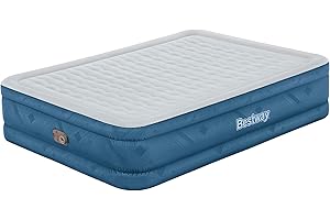 Bestway Fortech materac dmuchany Snugable Top z wbudowaną pompą elektryczną Double XL/Mid 203 x 152 x 46 cm