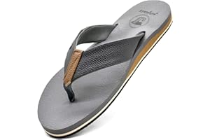 jiajiale Chanclas de Cuero para Hombre Verano Playa Piscina Sandalias de Tanga Con Soporte de Arco Vacaciones Ocasionales Zapatos Antideslizantes Con Suela de EVA Interior al Aire Libre
