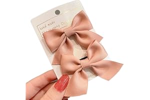 KERTFGOKU 2 Pezzi Mollette a Coccodrillo per Capelli con Fiocco in Gros-grain Accessori per Capelli Moda Ragazze Accessori per Capelli Donne Natale Matrimonio Compleanno (Rosa)