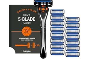 by Amazon rasoir à 5 lames pour homme avec 15 recharges