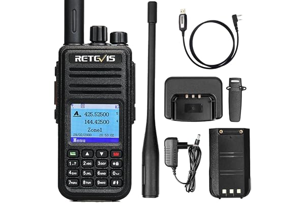Retevis RT3S DMR Radio Talkie Walkie Numérique Double Bande 3000 Canaux Ham Radio DCDM TDMA VOX TOT Compatible avec Mototrbo TierⅠ&Ⅱ (Noir, 1 pcs) (Possède Un GPS)
