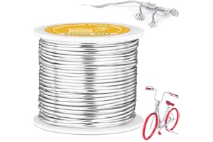 VynyQoo 2mm Filo di Ferro Modellabile, 33M Argento Pieghevole e Flessibile Filo Alluminio, Per La Scultura Fai Da Te, Modellazione, Creazione Di Gioielli, Lavori Floreali
