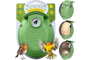 eggologic Nester Pod - Perch Free Vertical Bird Box for Wild Birds Sparrow and Blue Tit Bird House, Bird Houses for Garden Made from 100% Recycled Materials for Strength and Durability – Tuscan Green