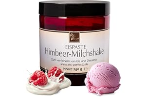 ‎EIS PERFECTO Himbeer-Milchshake-Eispaste für fruchtiges aromatisches Eis » Auch zum Verfeinern von leckeren Desserts, Getränke, Pralinen, Torten und vielem mehr » Inhalt 250 g