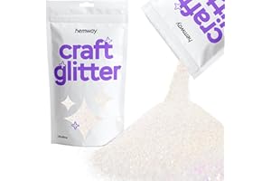 Hemway Craft Glitter - Mother of Pearl Iridescent | 100g Ultrafine Metallic Sequin Flakes for Resin & Epoxy Crafts | Supplies for Tumblers, Cards, Jewellery, Candle, Hair, Face, Body & Nail Art