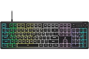 CORSAIR K55 CORE RGB Membranowa Przewodowa Klawiatura dla Graczy – Ciche, Responsywne Przełączniki – Odporność na Zalanie – Dziesięciostrefowe RGB – Zgodność z iCUE – QWERTY NA – PC, Mac – Czarny