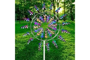 AIDNTBEO Outdoor Metal Iron Windmill, Crafts Ornament, Creative Garden Windmill Ornament Solar Powered Iron Windmill Catcher 12.20Inch((Colorful)