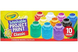 CRAYOLA Washable Paints - Assorted Colours (Pack of 10) | Perfect for Any Arts & Crafts Needs - Easily Washable | Ideal for Kids Aged 3+ (Packaging may vary)