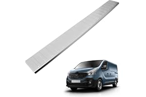 CHROMEMASTER | Load Sill Guard; Rear Bumper Protector | Compatible with Renault Trafic 3 2014- | Brushed stainless steel, matt silver | Protective Strip Secures the Rear Bumper from Damage